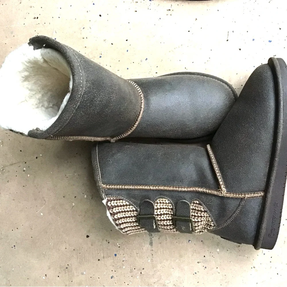 BEARPAW Leather /Knit Winter Boots
